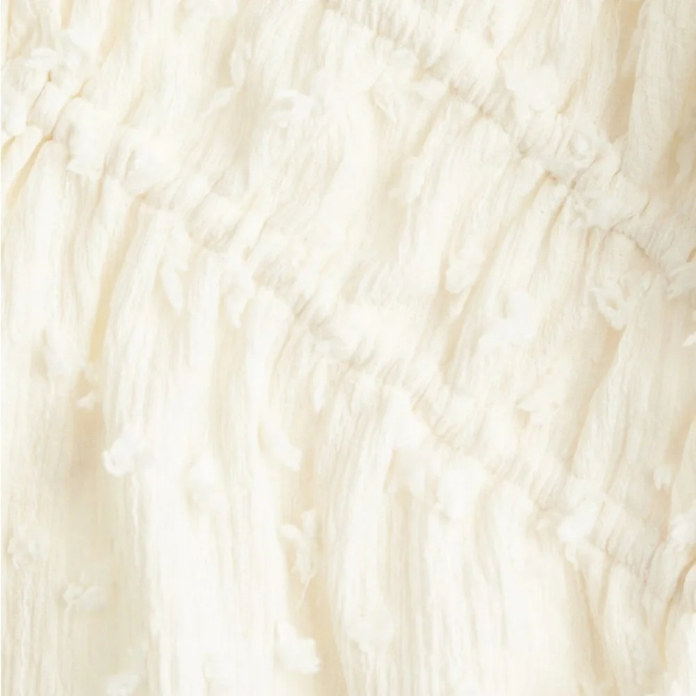 Cream Textured Tie-Front Top - Picture 5 of 7